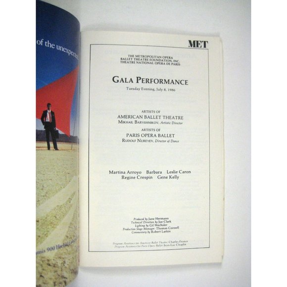 American Ballet Theatre Stagebill 1986 Gala Performance Metropolitan Opera House - Picture 5 of 11